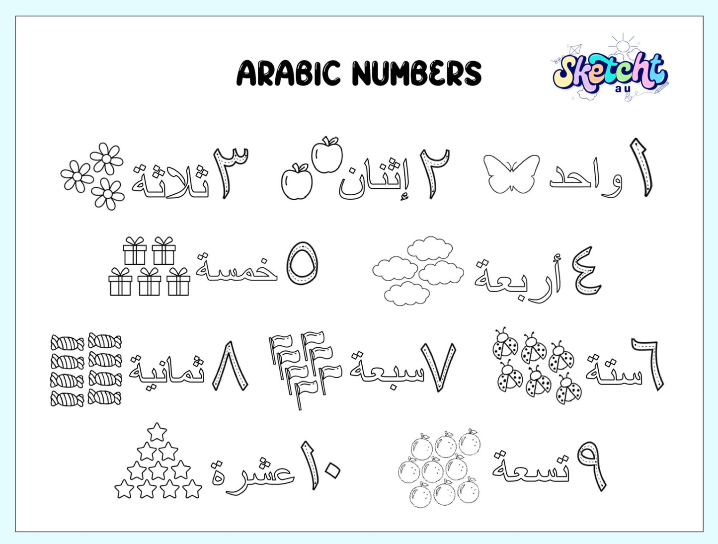 Arabic Numbers (markers incl.)